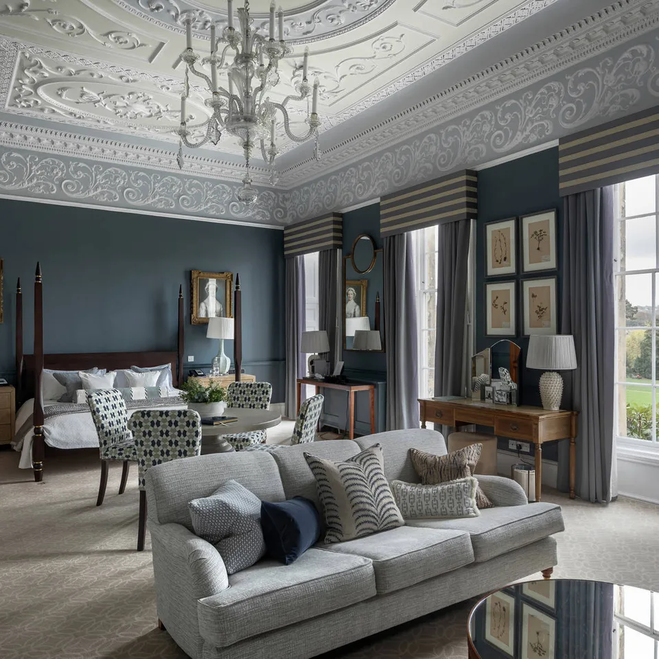Duke of York Master Suite with period details at The Royal Crescent Hotel & Spa