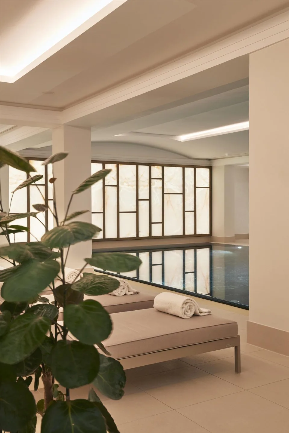Pool and relaxation seating at Hotel Adlon Kempinski Berlin