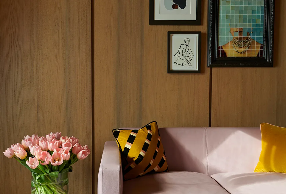 Restyled Deluxe Guestroom seating at Hotel Café Royal, London