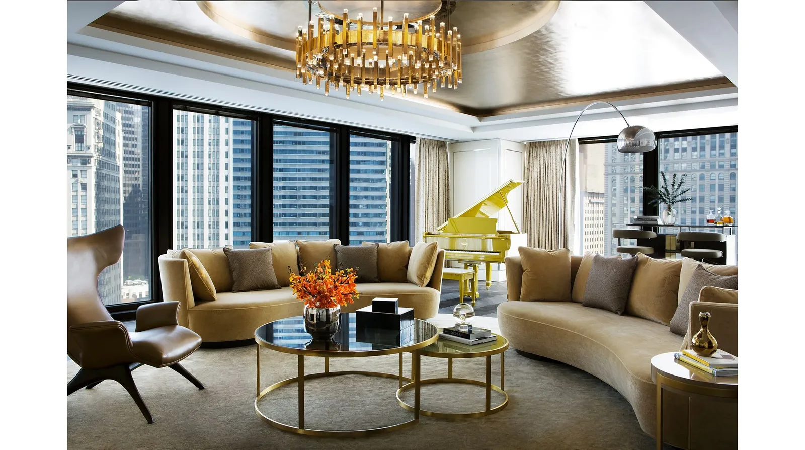 Infinity Suite sitting room at The Langham, Chicago