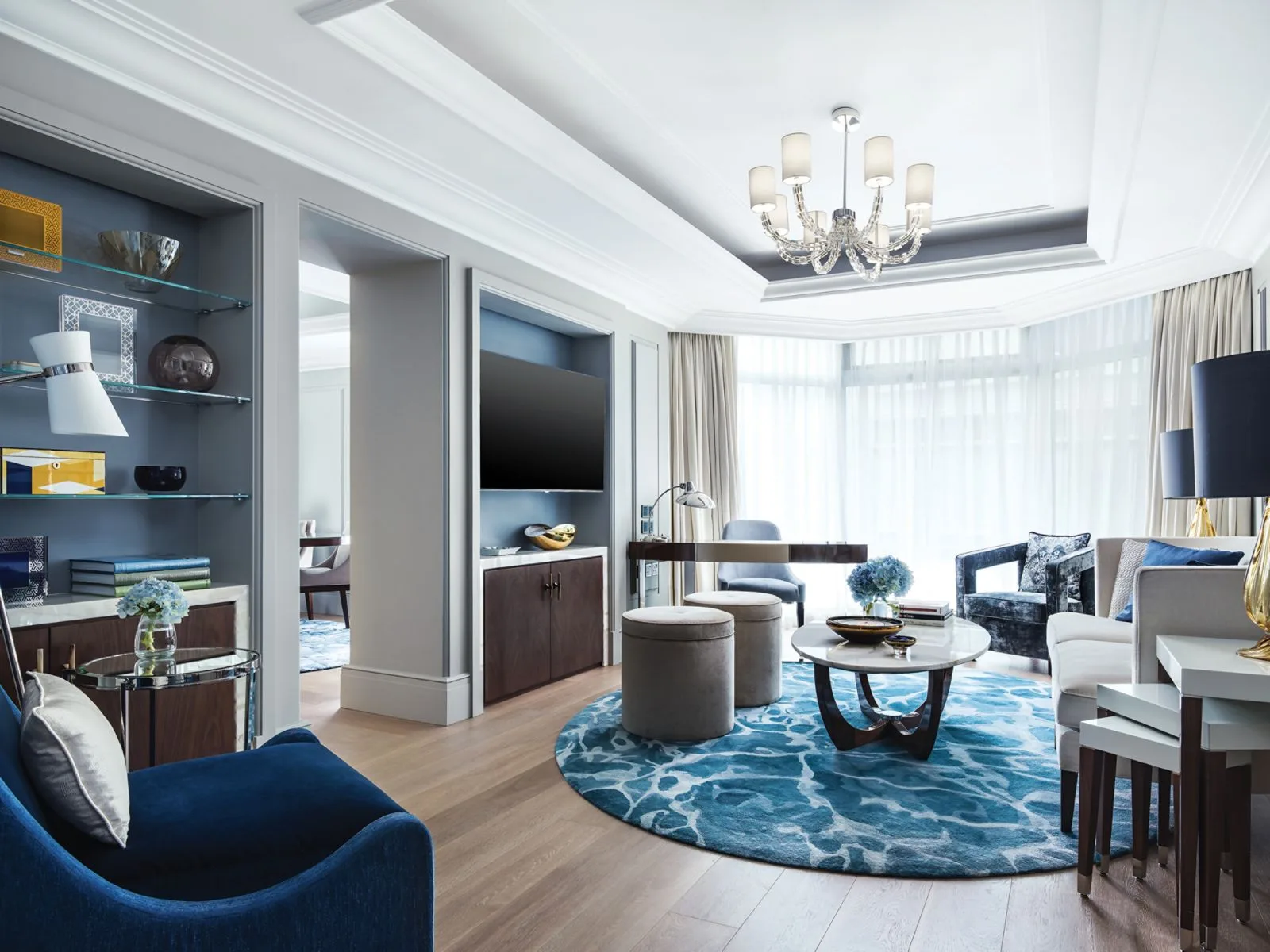 Harmony Suite living room at The Langham, Hong Kong
