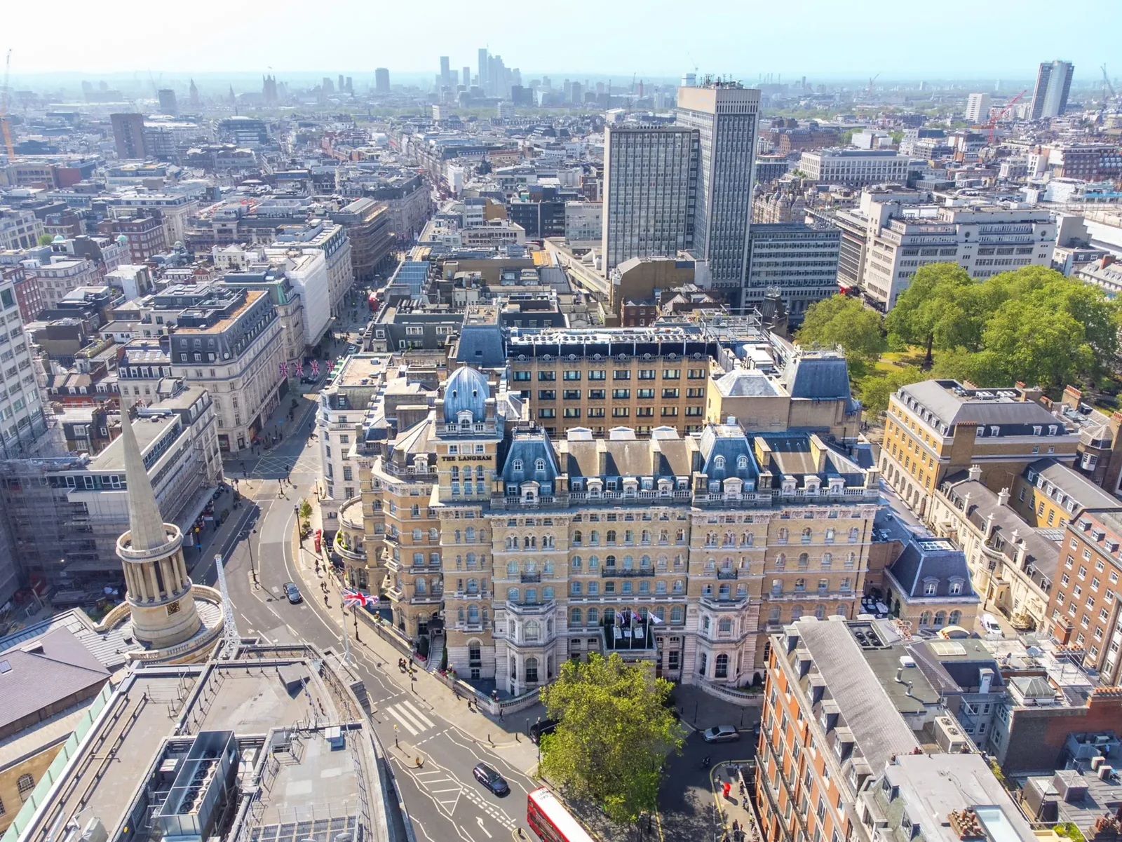 The Langham, London, seen from above