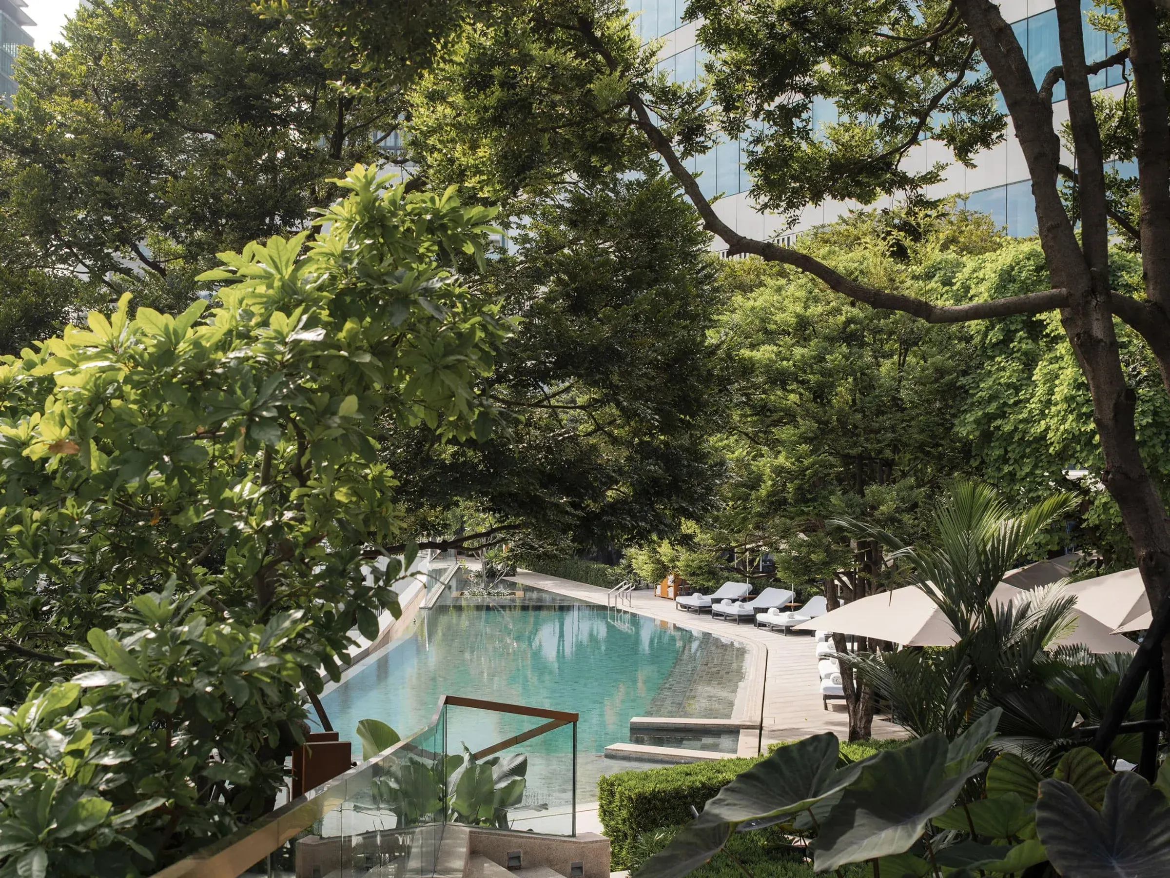 Pool and cabanas at Park Hyatt Bangkok